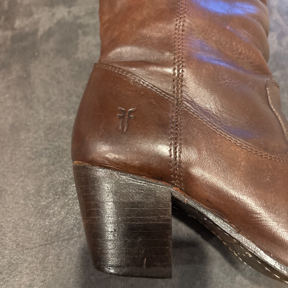 Frye Tall Leather Riding Boots in Brown - Picture 5 of 8